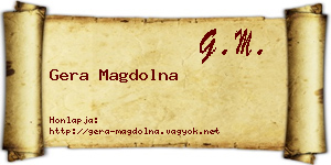 Gera Magdolna névjegykártya